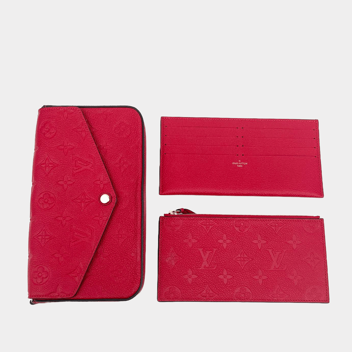 LOUIS VUITTON Monogram Empreinte Pochette FÃƒÆ’Ã‚Â©licie -Red
