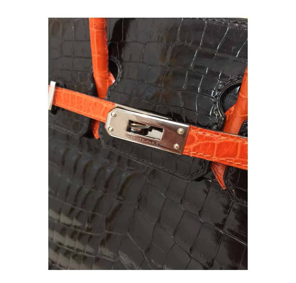 HermÃƒÆ’Ã‚Â¨s  Bi-Color Birkin Crocodile Bag 25cm