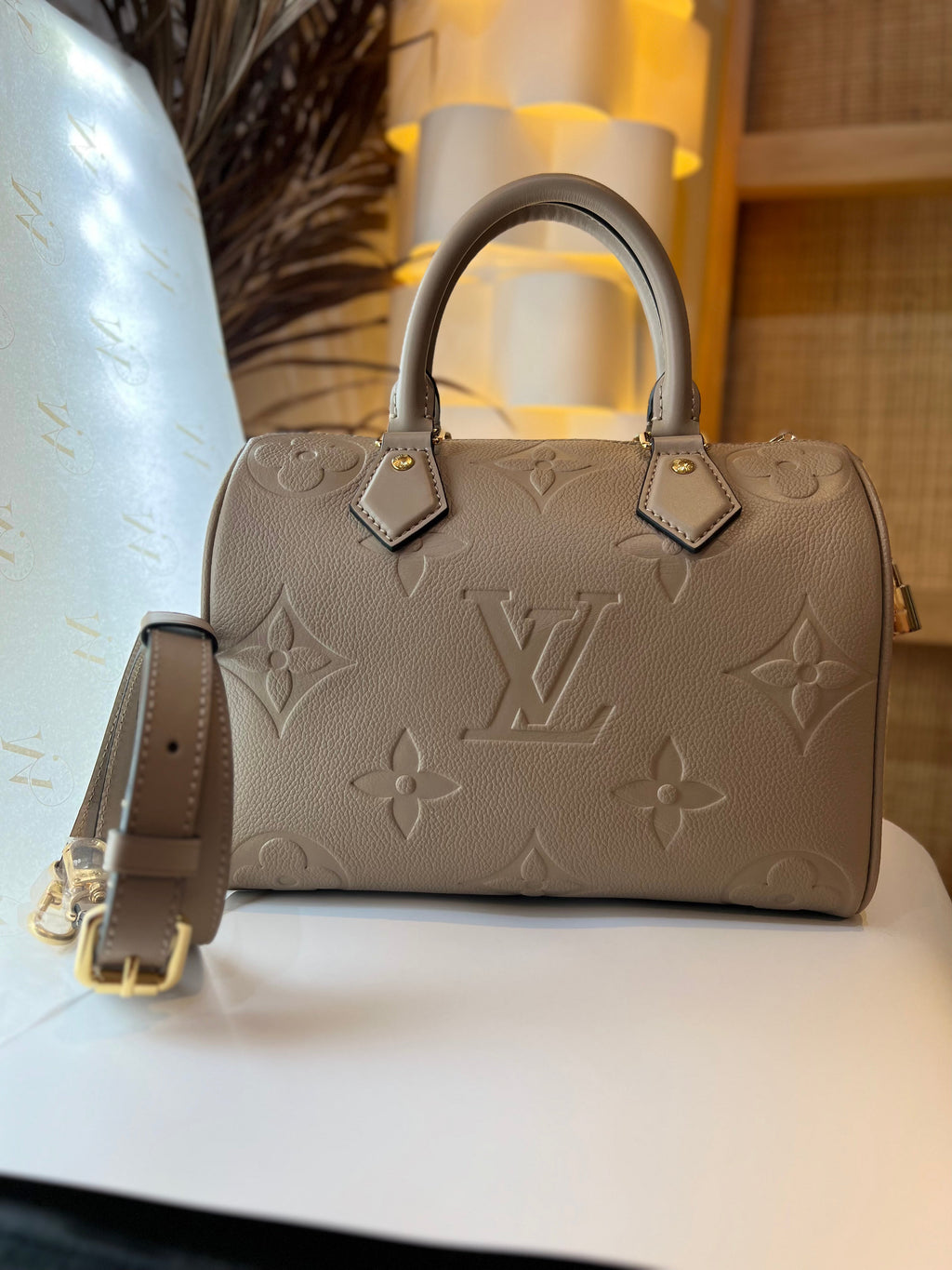Louis Vuitton Speedy Bandouliere Bag Monogram Empreinte Giant 25