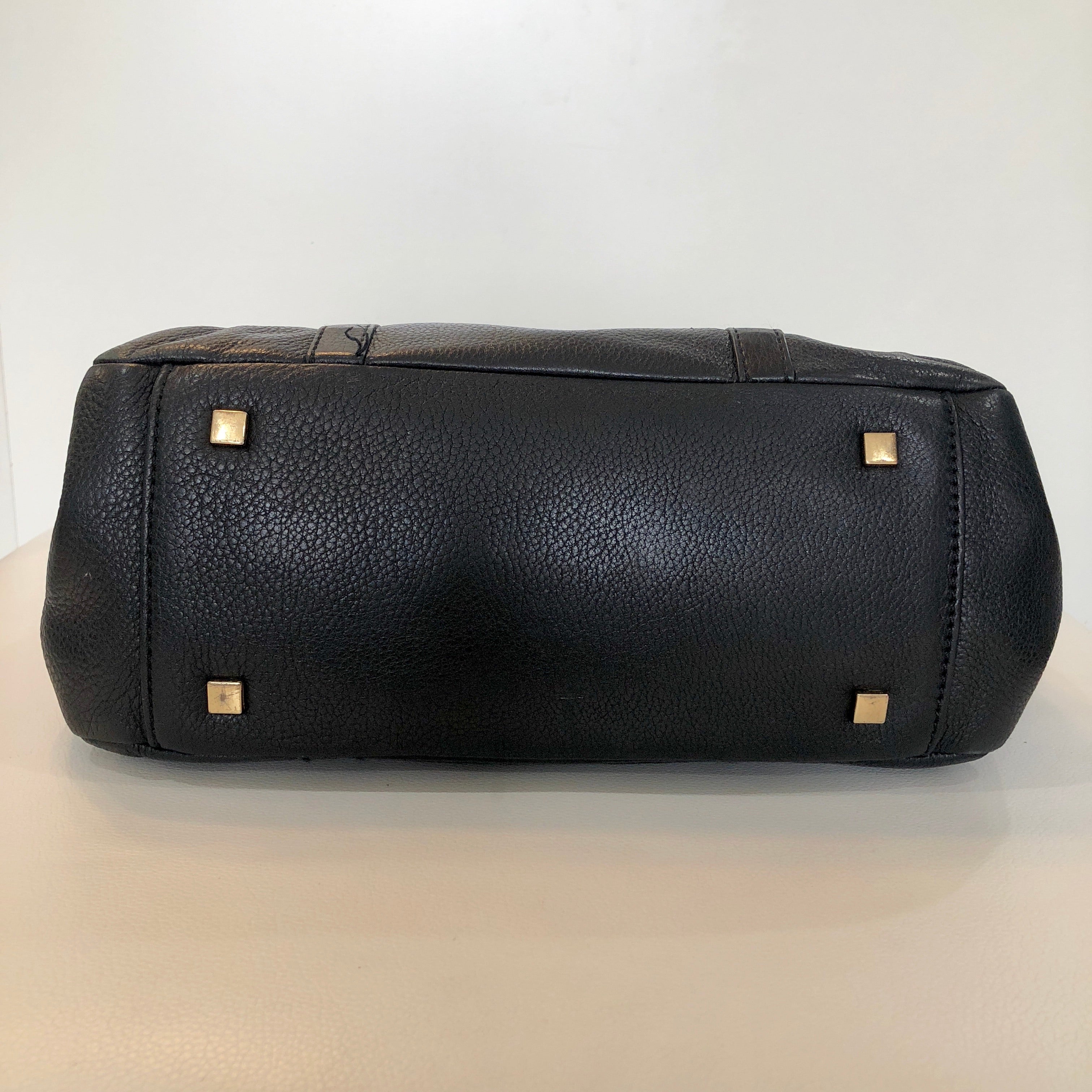 ISAAC MIZRAHI Black Leather Handbag