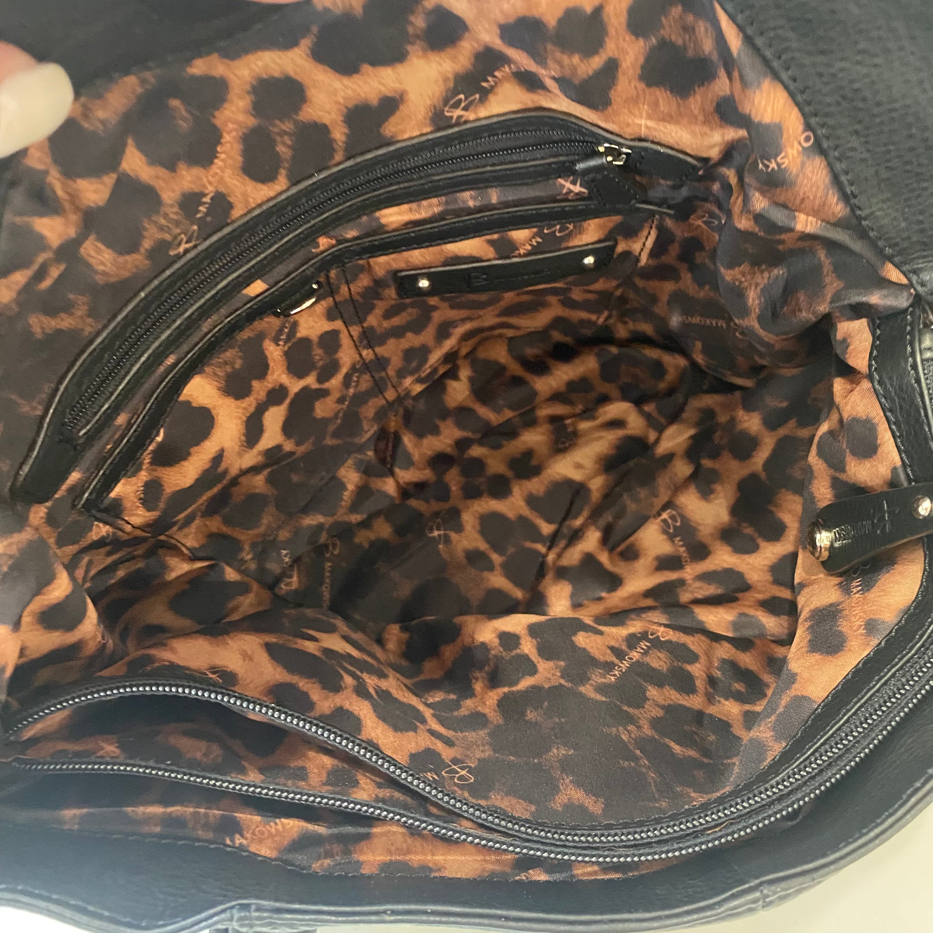 B. MAKOWSKY Leather Shoulder Bag Black