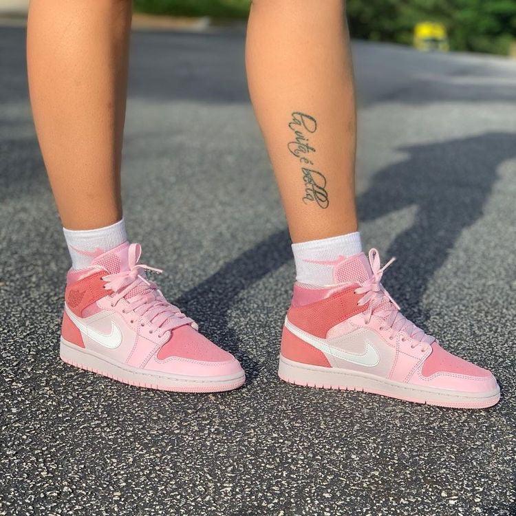 Designer Air Jordan 1 Mid" GLAMIgital Pink High Q