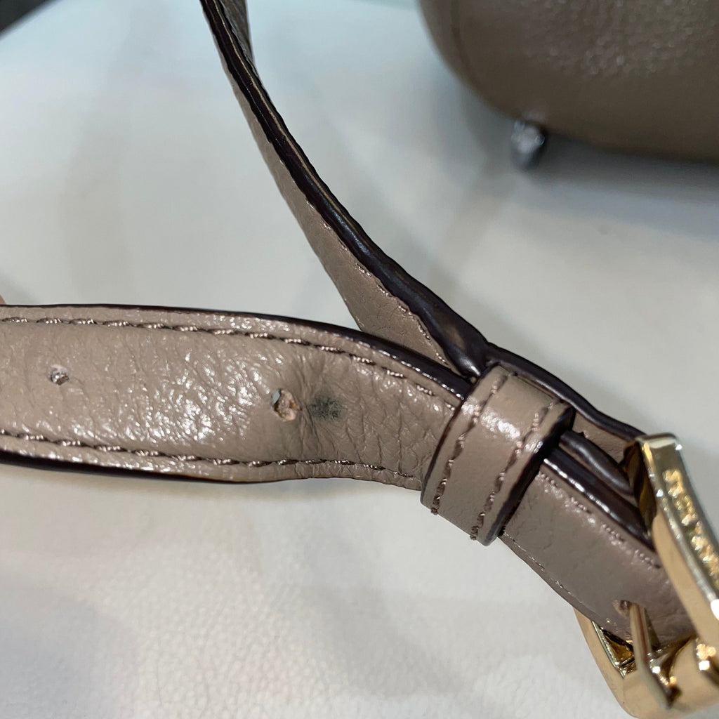 MICHAEL KORS Dune Beige Brooke Medium Leather Shoulder Tote Bag