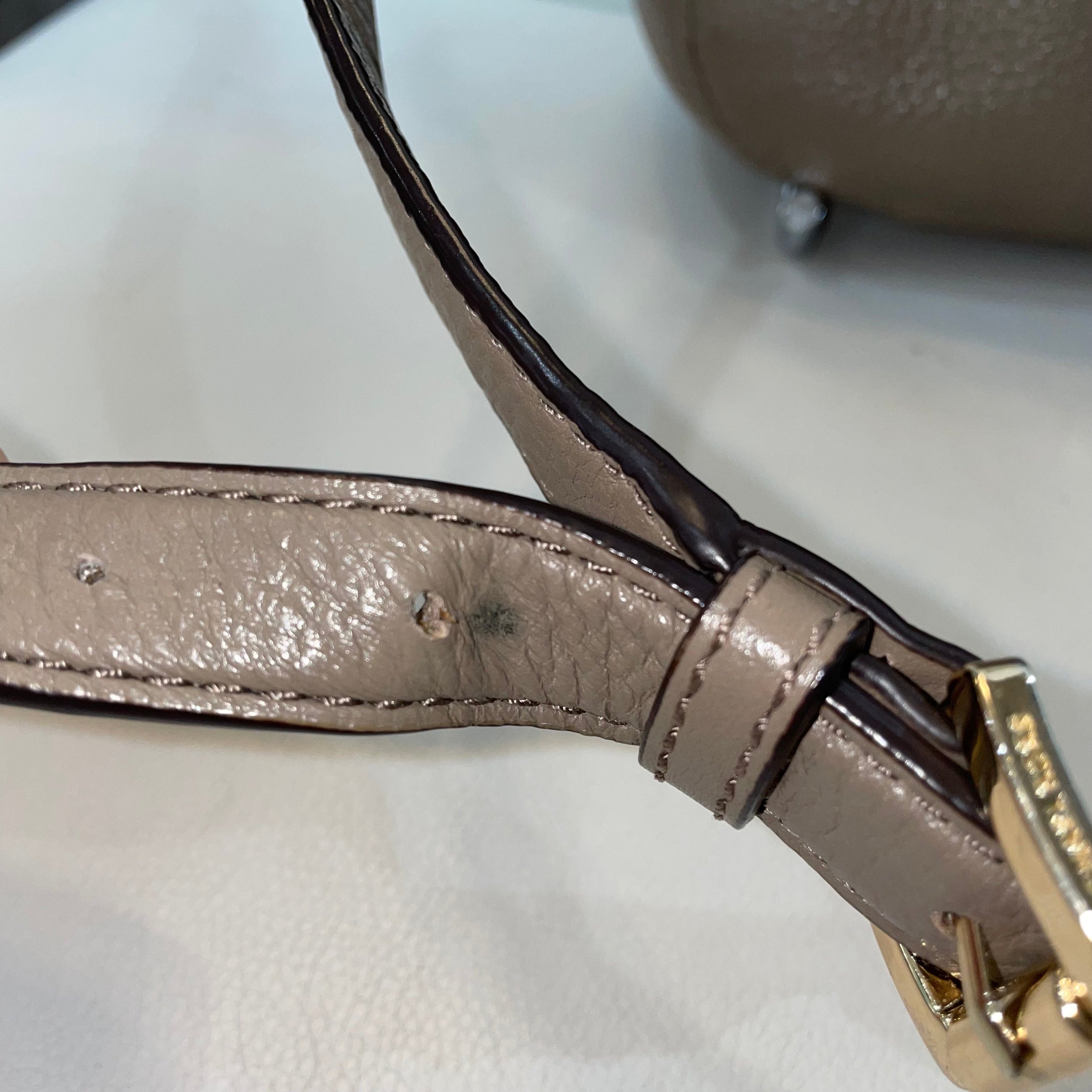 MICHAEL KORS Dune Beige Brooke Medium Leather Shoulder Tote Bag