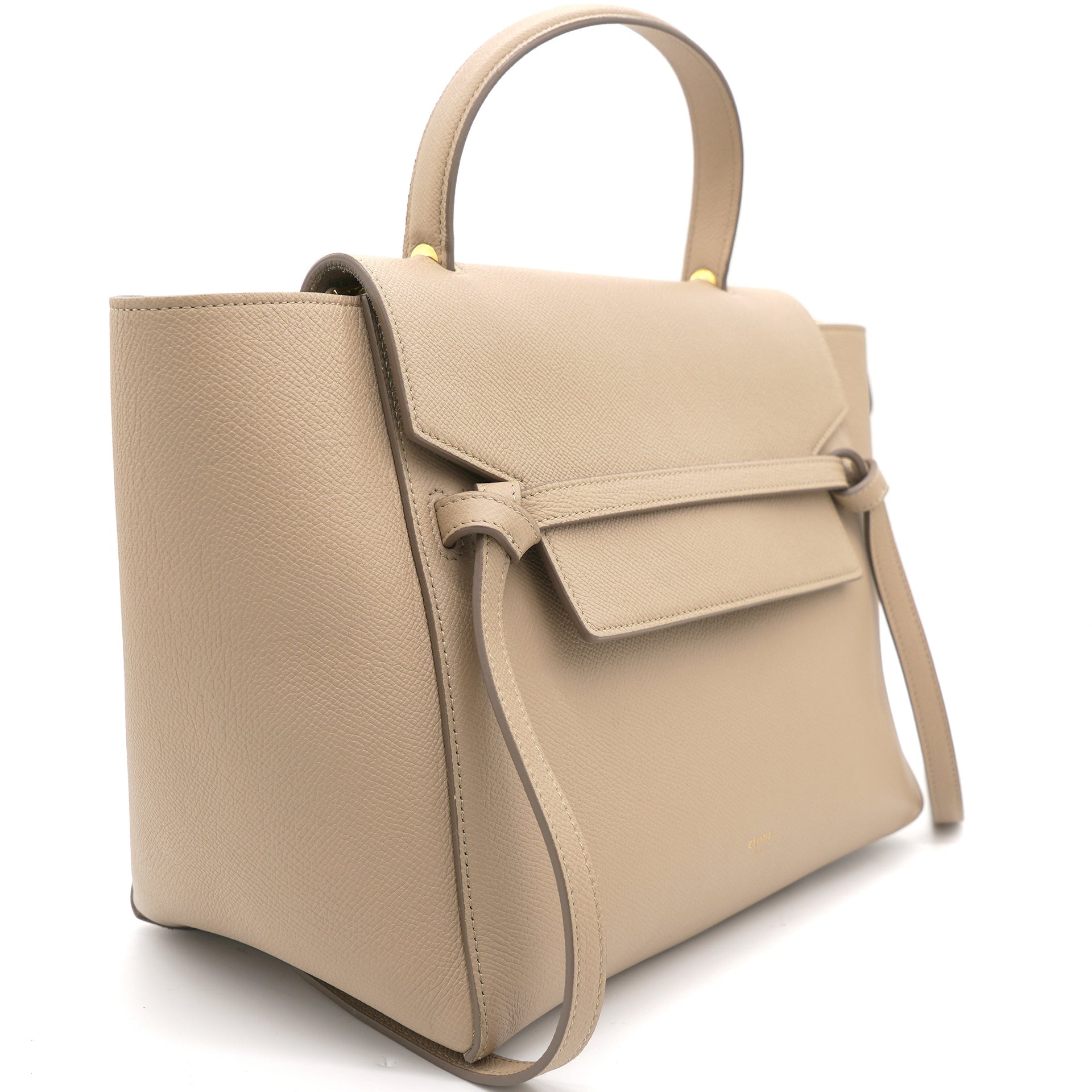 Celine Mini Belt in Grained Calfskin Light Taupe