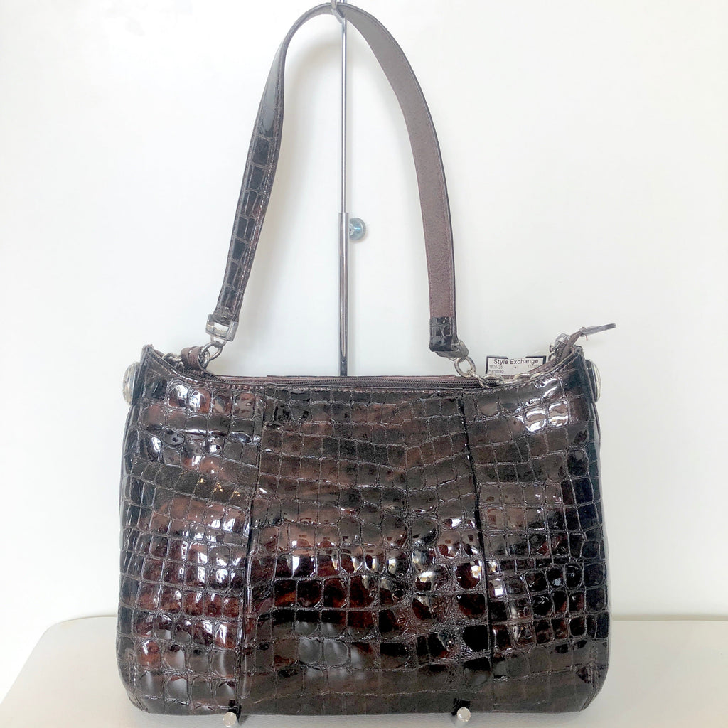 BRIGHTON Brown Patent Leather Handbag