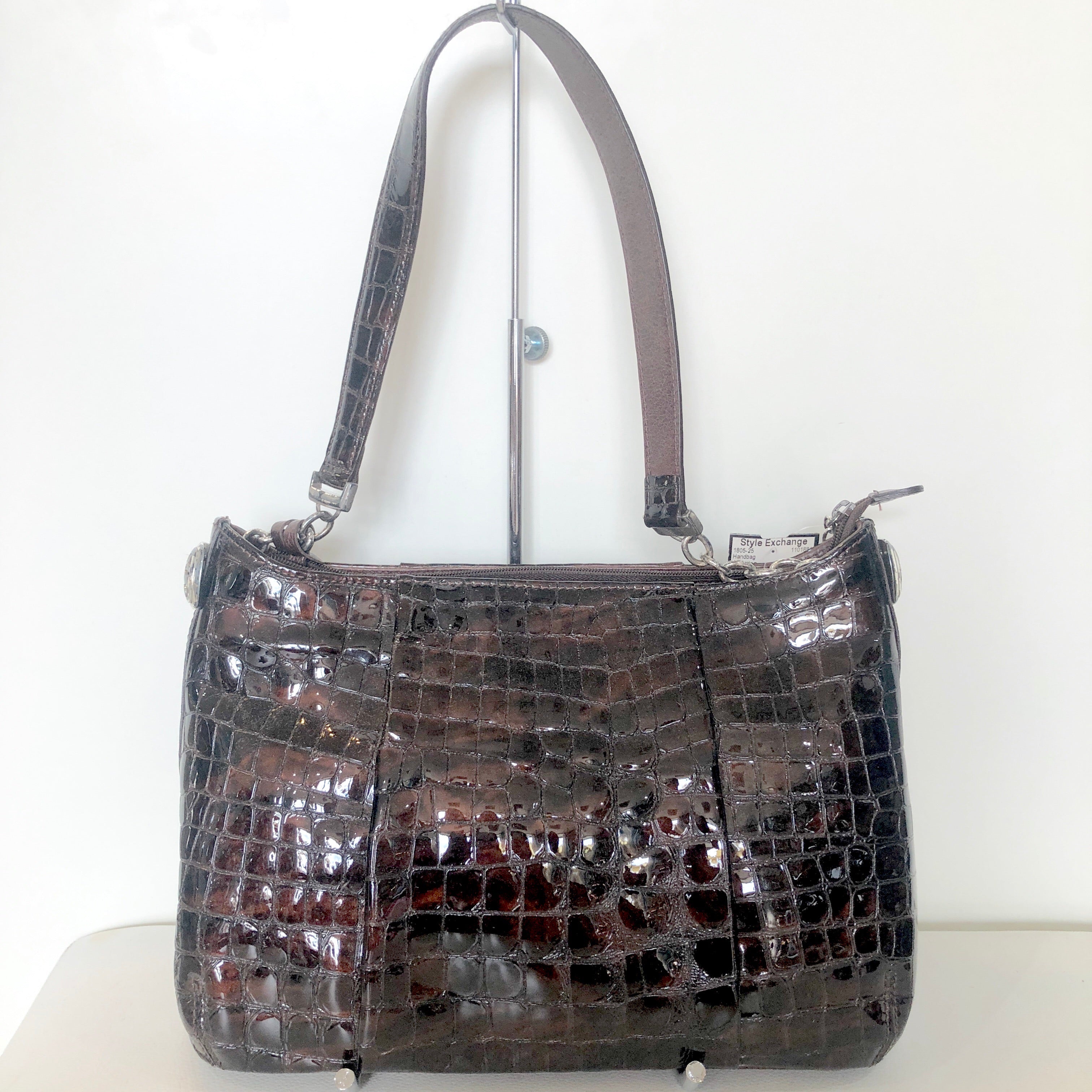 BRIGHTON Brown Patent Leather Handbag
