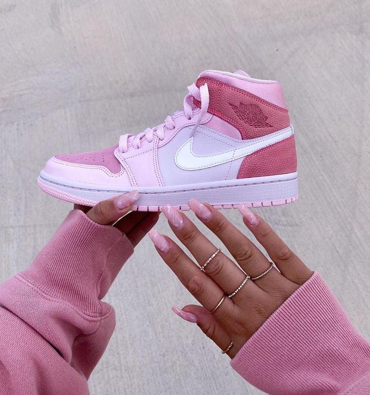 Designer Air Jordan 1 Mid" GLAMIgital Pink High Q