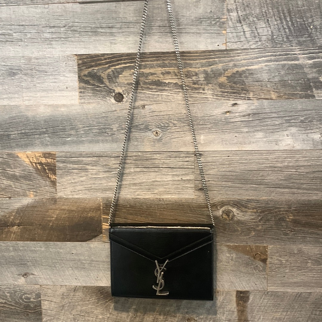 Saint Laurent Cassandra Chain Wallet Crocodile Leather Bag