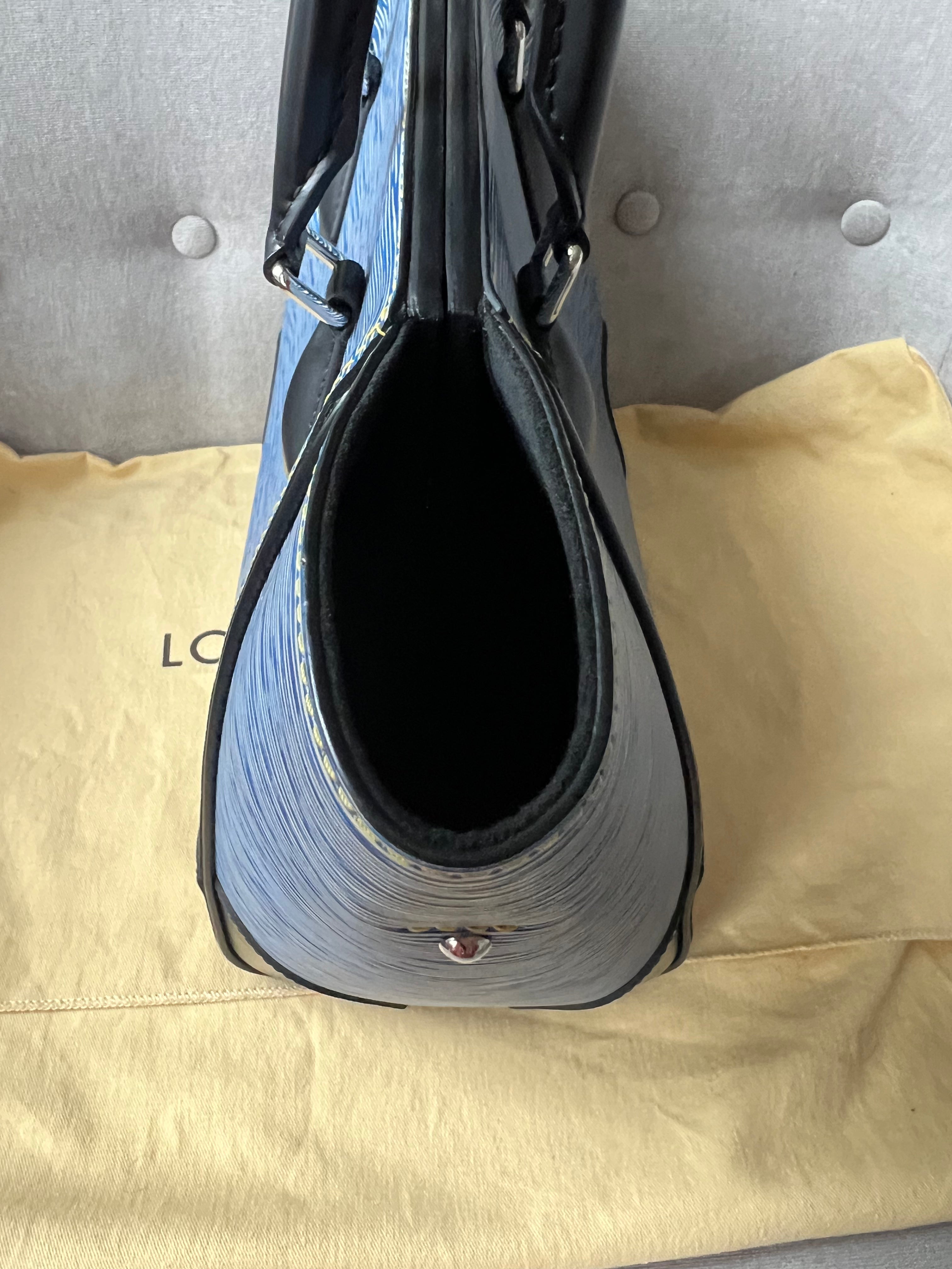 Louis Vuitton Phenix Shoulder Tote in Blue Jean Denim Blue Epi Noir