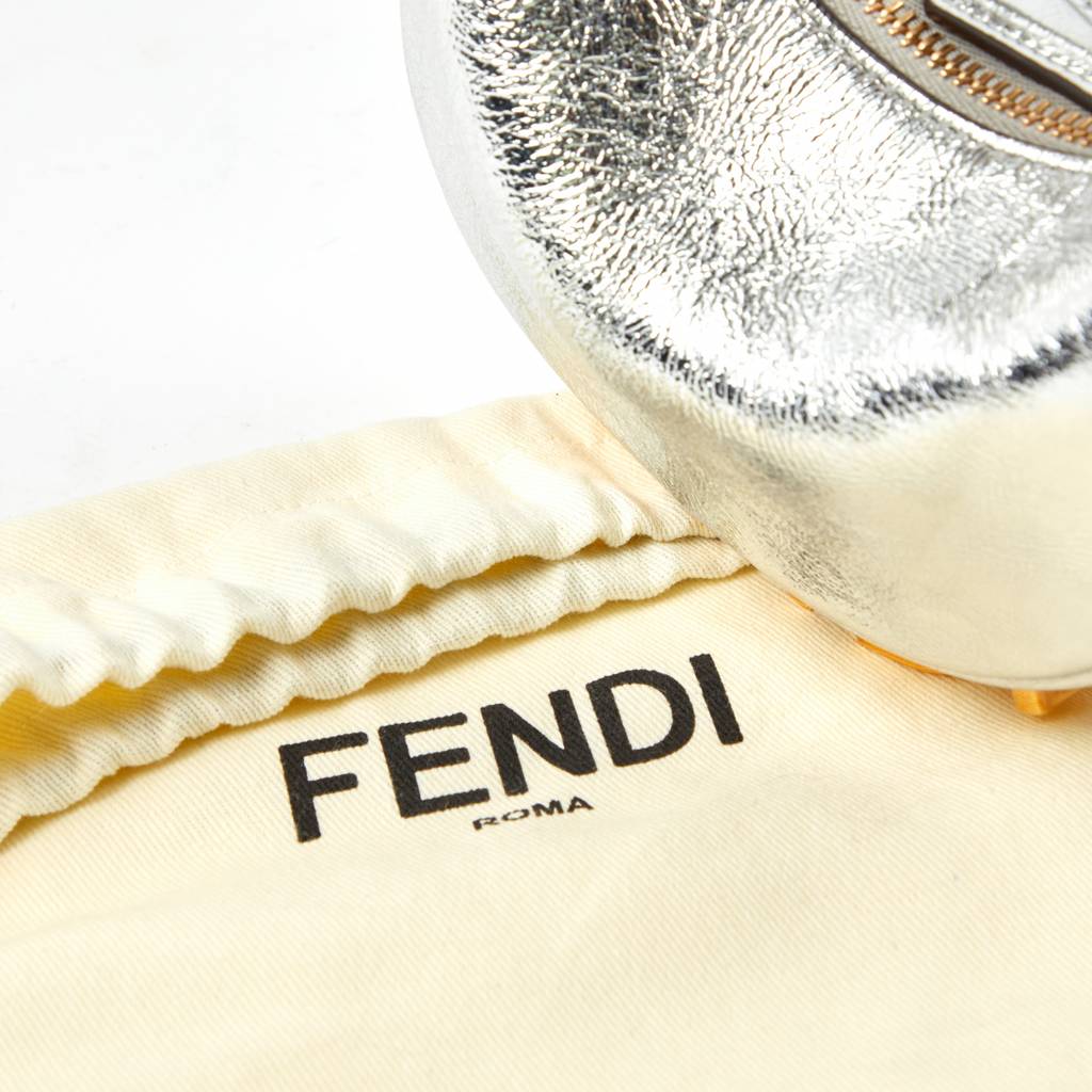 Nano Fendigraphy Silver leather charm