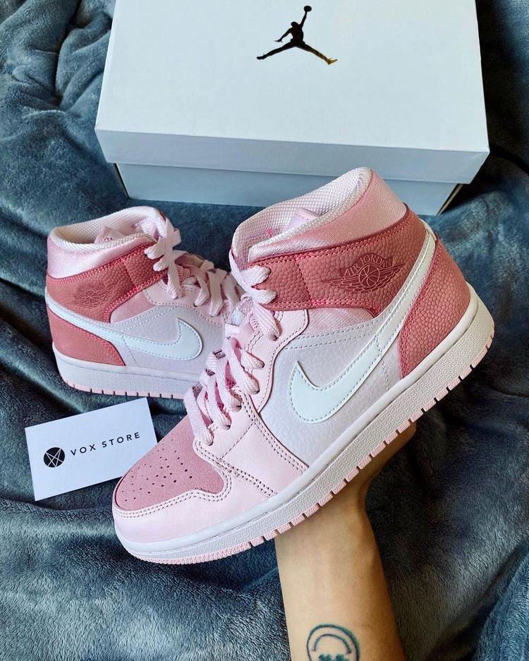 Designer Air Jordan 1 Mid" GLAMIgital Pink High Q