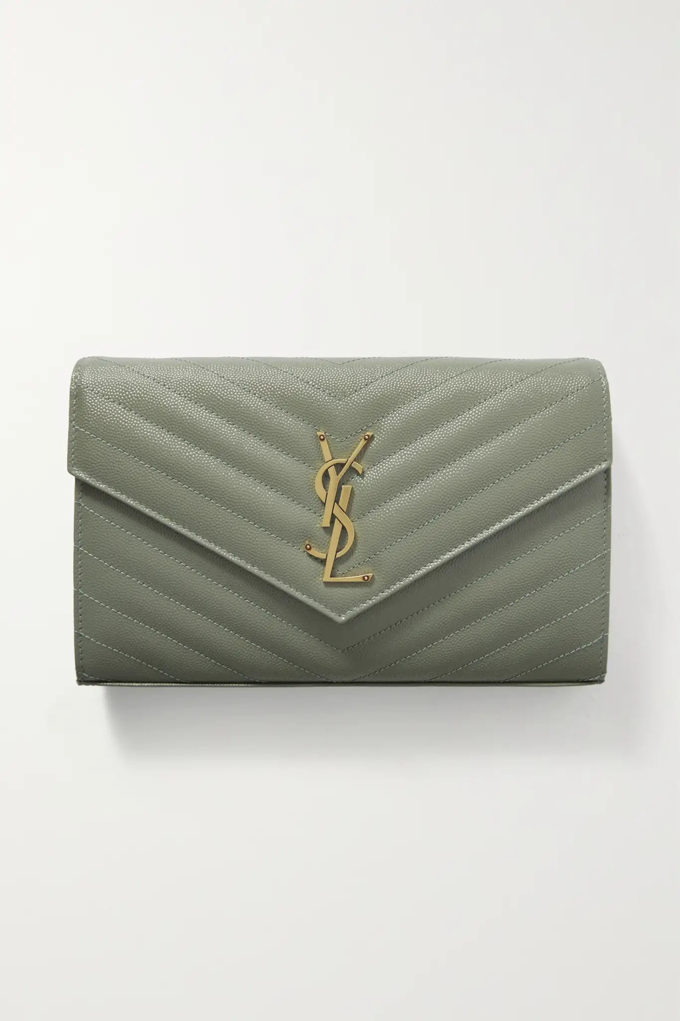 SAINT LAURENT Monogramme quilted textured-leather shoulder bag