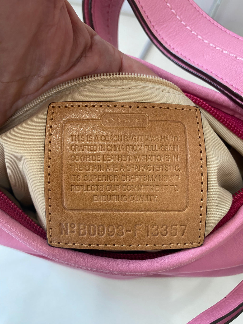 COACH Leather Bucket Bag Pink and Red