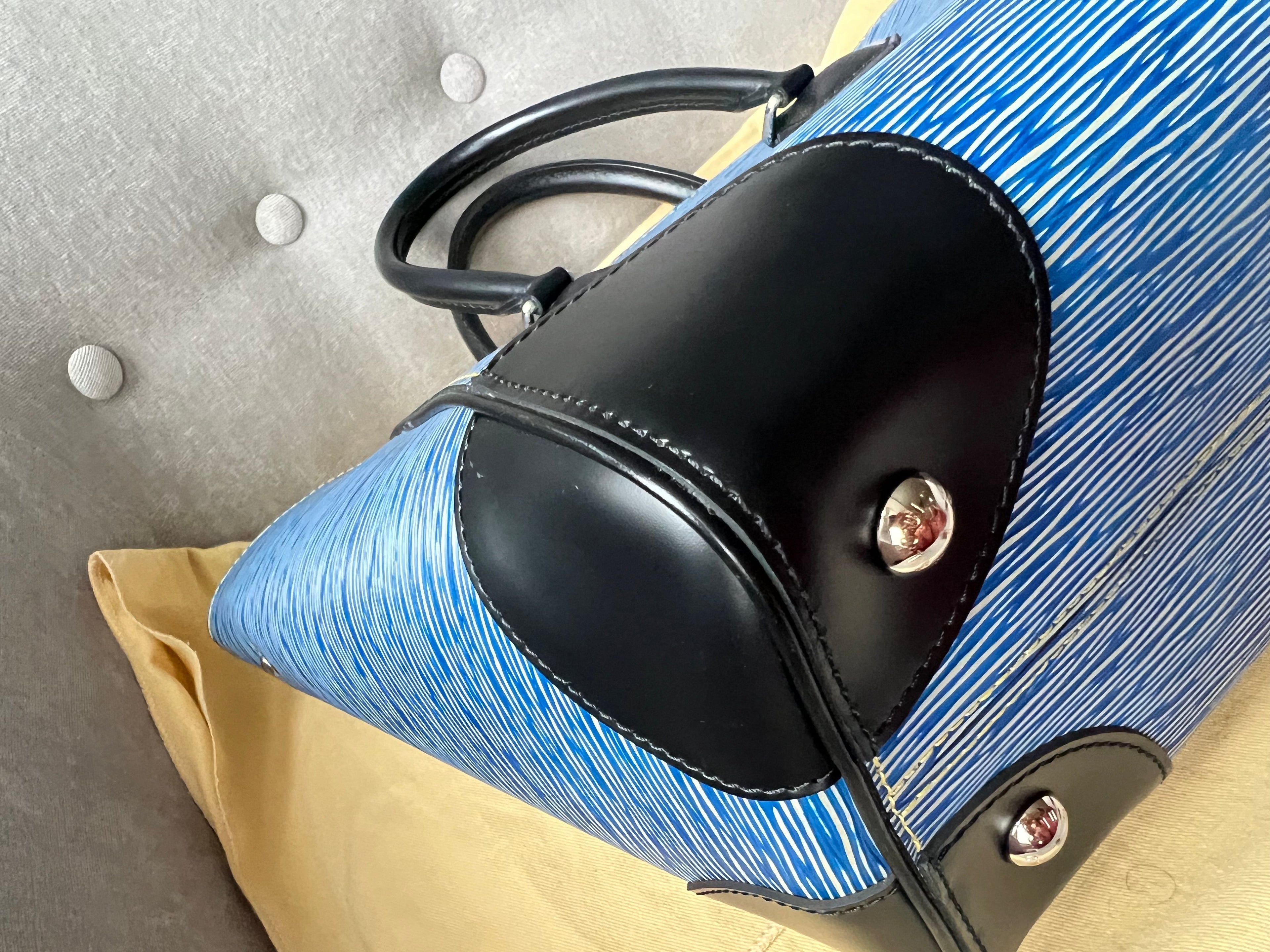 Louis Vuitton Phenix Shoulder Tote in Blue Jean Denim Blue Epi Noir