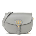CHRISTIAN DIOR Box Calfskin Medium Bobby Flap Gray
