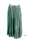Gucci Plisse Silk voile lame midi Skirt in light green