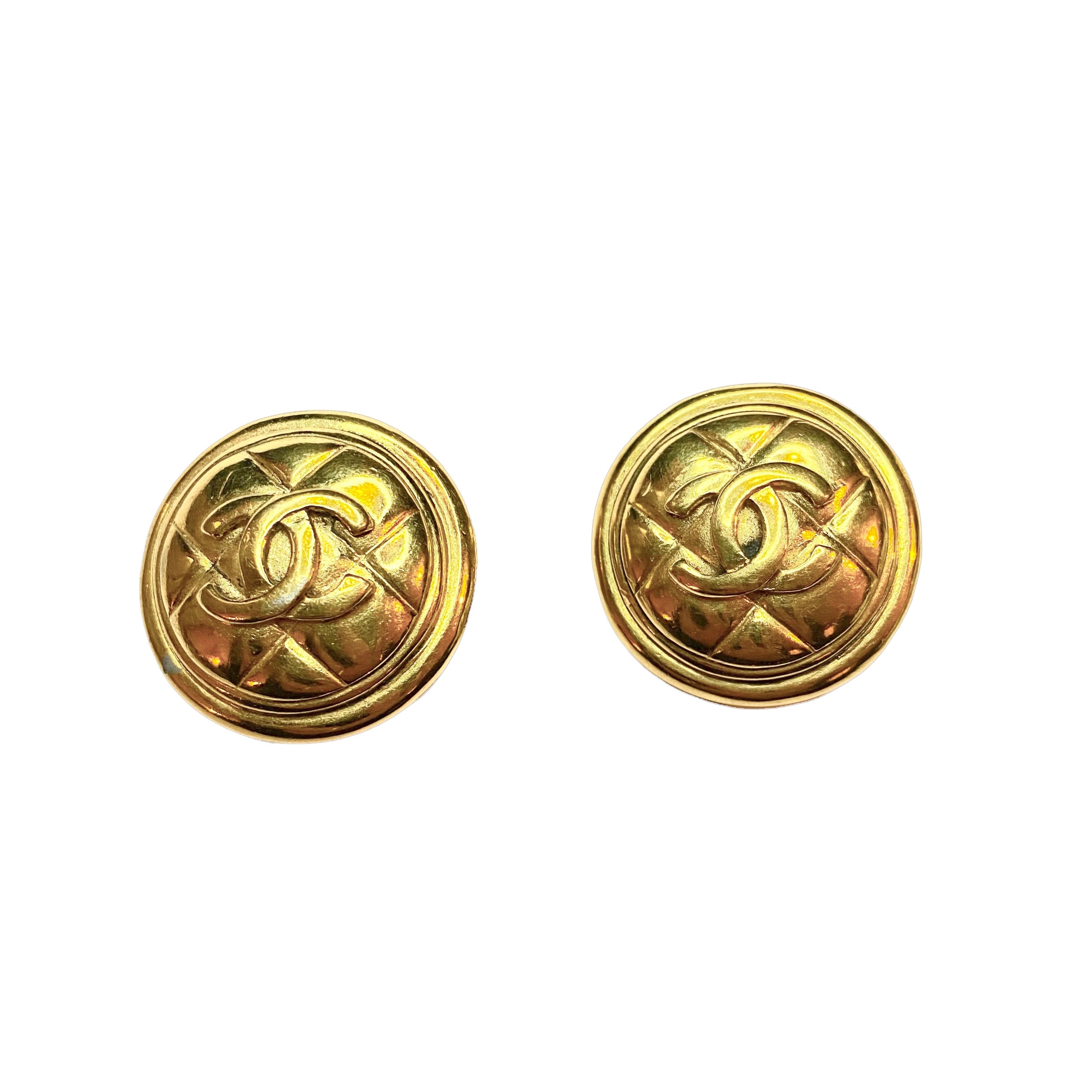 Chanel vintage clip earrings quilted - 1990s