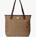 COACH Signature Zip Top Shoulder Bag in Khaki C Jacquard