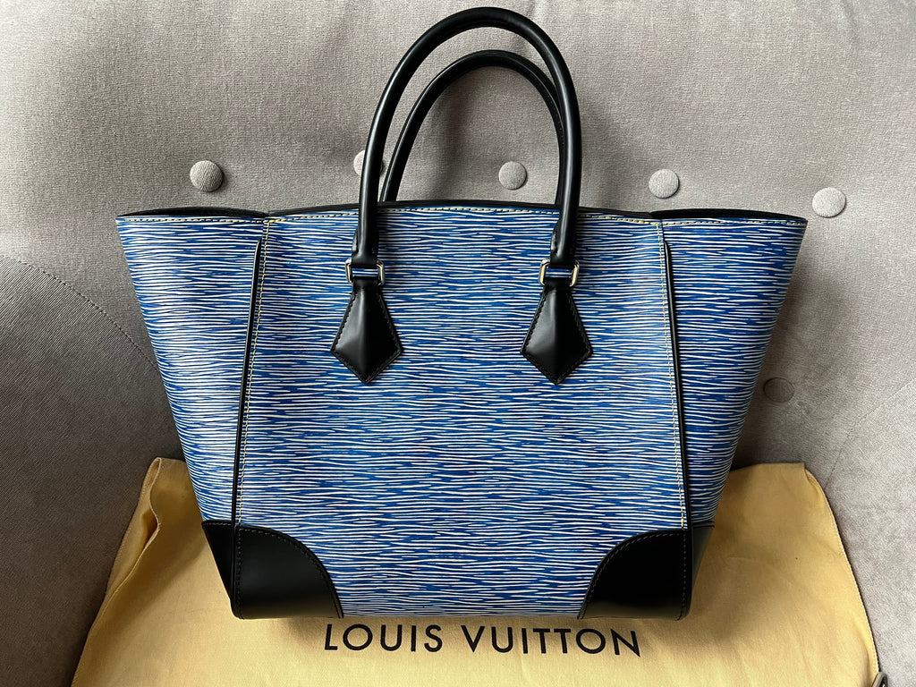 Louis Vuitton Phenix Shoulder Tote in Blue Jean Denim Blue Epi Noir