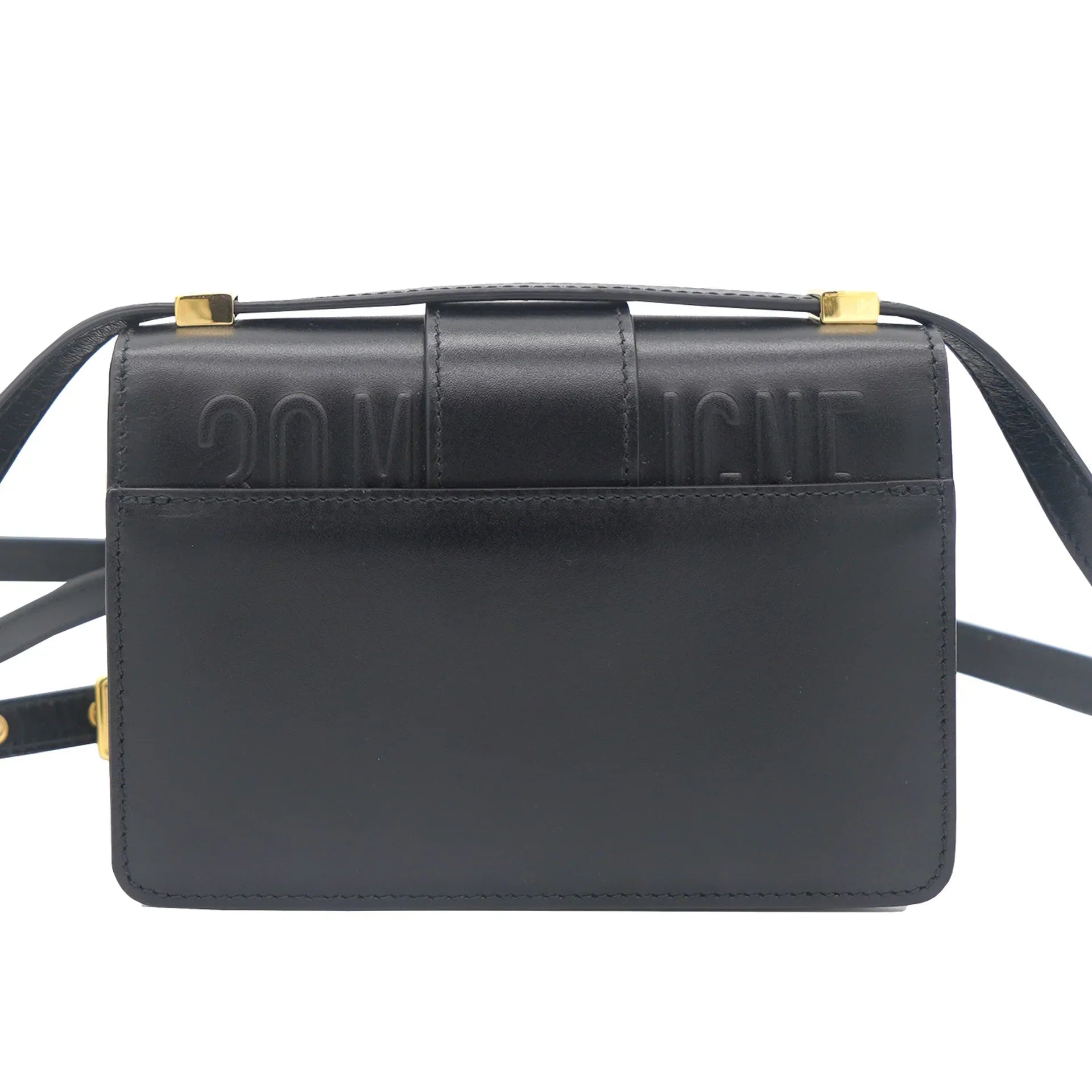 CHRISTIAN DIOR Micro 30 Montaigne Bag Box Calfskin Black