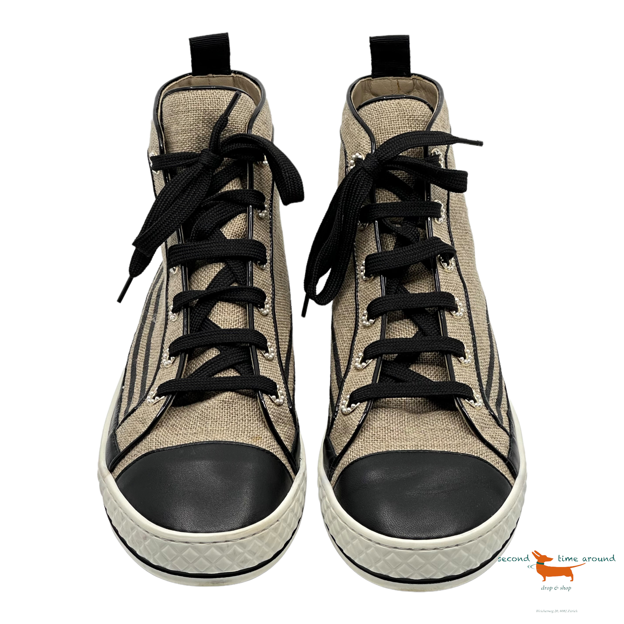 Chanel Beige Linen Sneaker