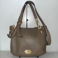 MICHAEL KORS Dune Beige Brooke Medium Leather Shoulder Tote Bag