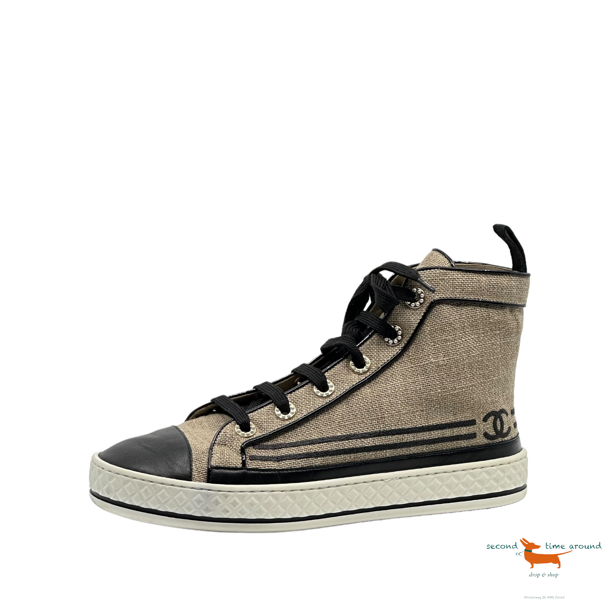 Chanel Beige Linen Sneaker