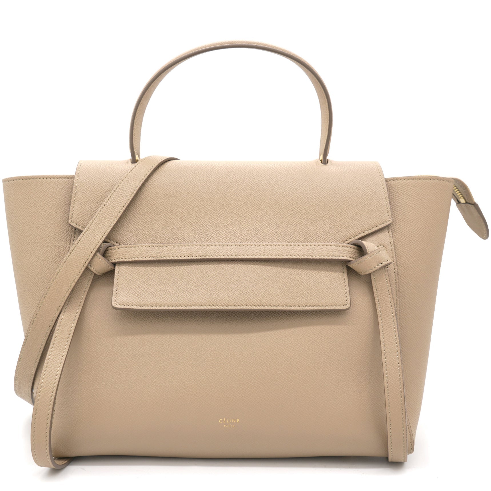 Celine Mini Belt in Grained Calfskin Light Taupe