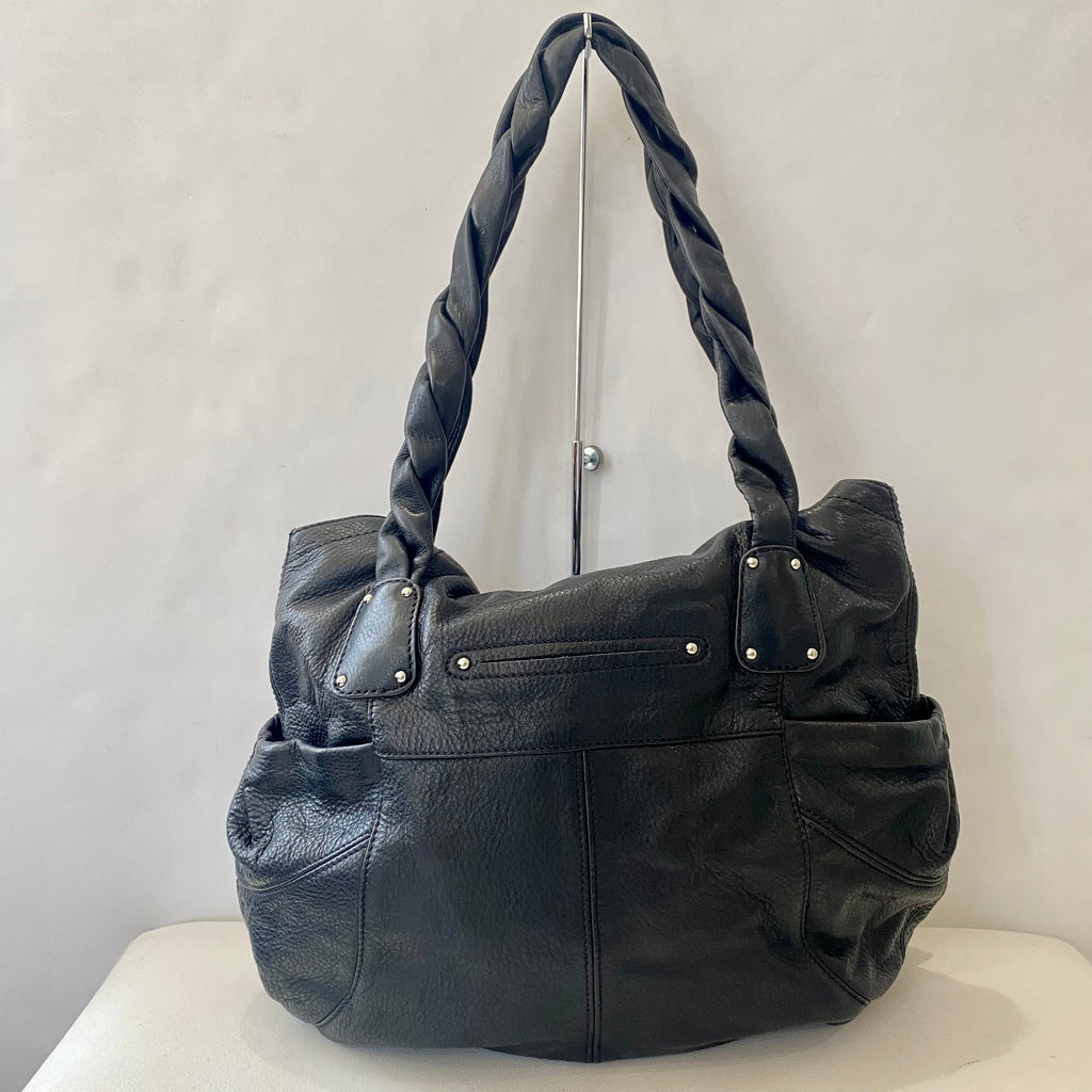 B. MAKOWSKY Leather Shoulder Bag Black