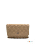 Chanel Wallet on Chain 2018 Woc Beige Caviar Leather Cross Body Bag