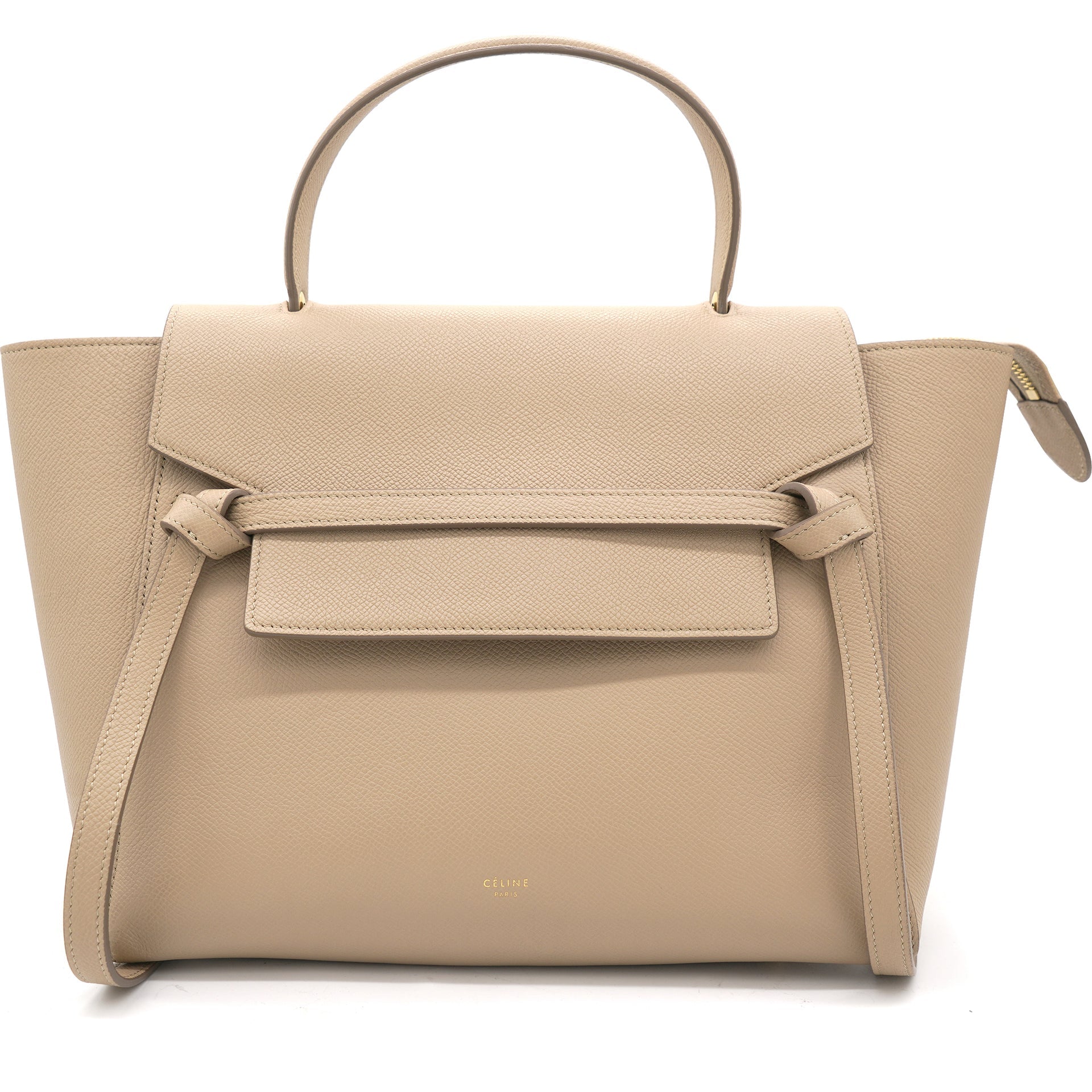 Celine Mini Belt in Grained Calfskin Light Taupe