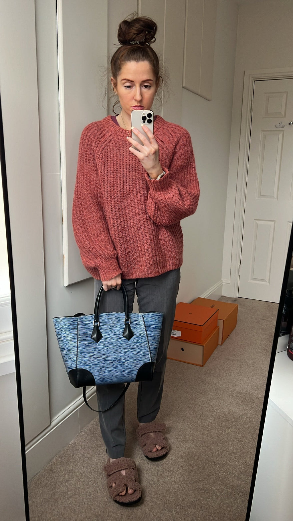 Louis Vuitton Phenix Shoulder Tote in Blue Jean Denim Blue Epi Noir