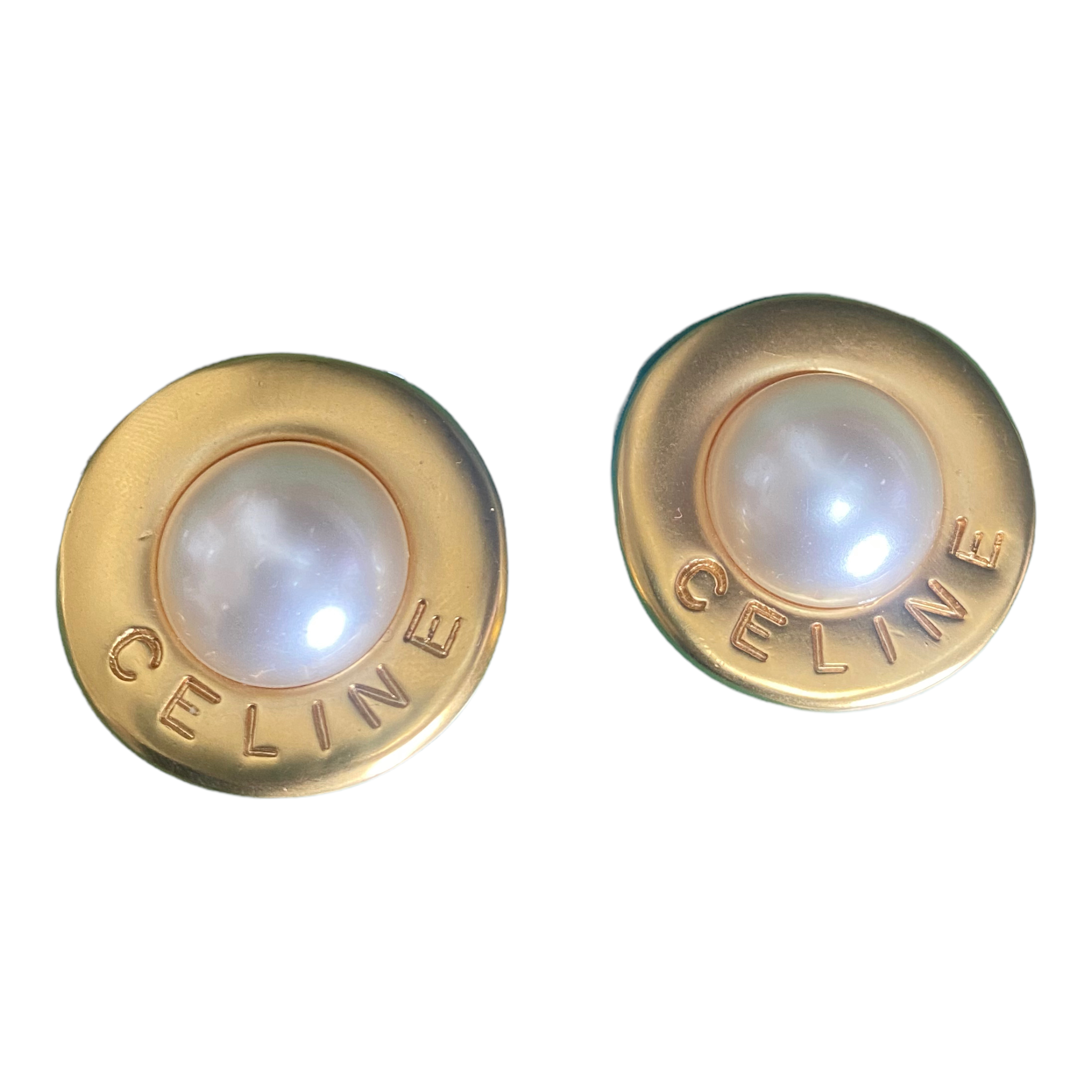 Celine vintage pearl earrings - 1990s