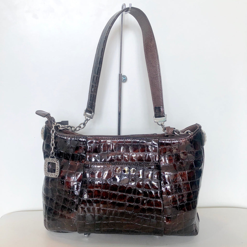 BRIGHTON Brown Patent Leather Handbag