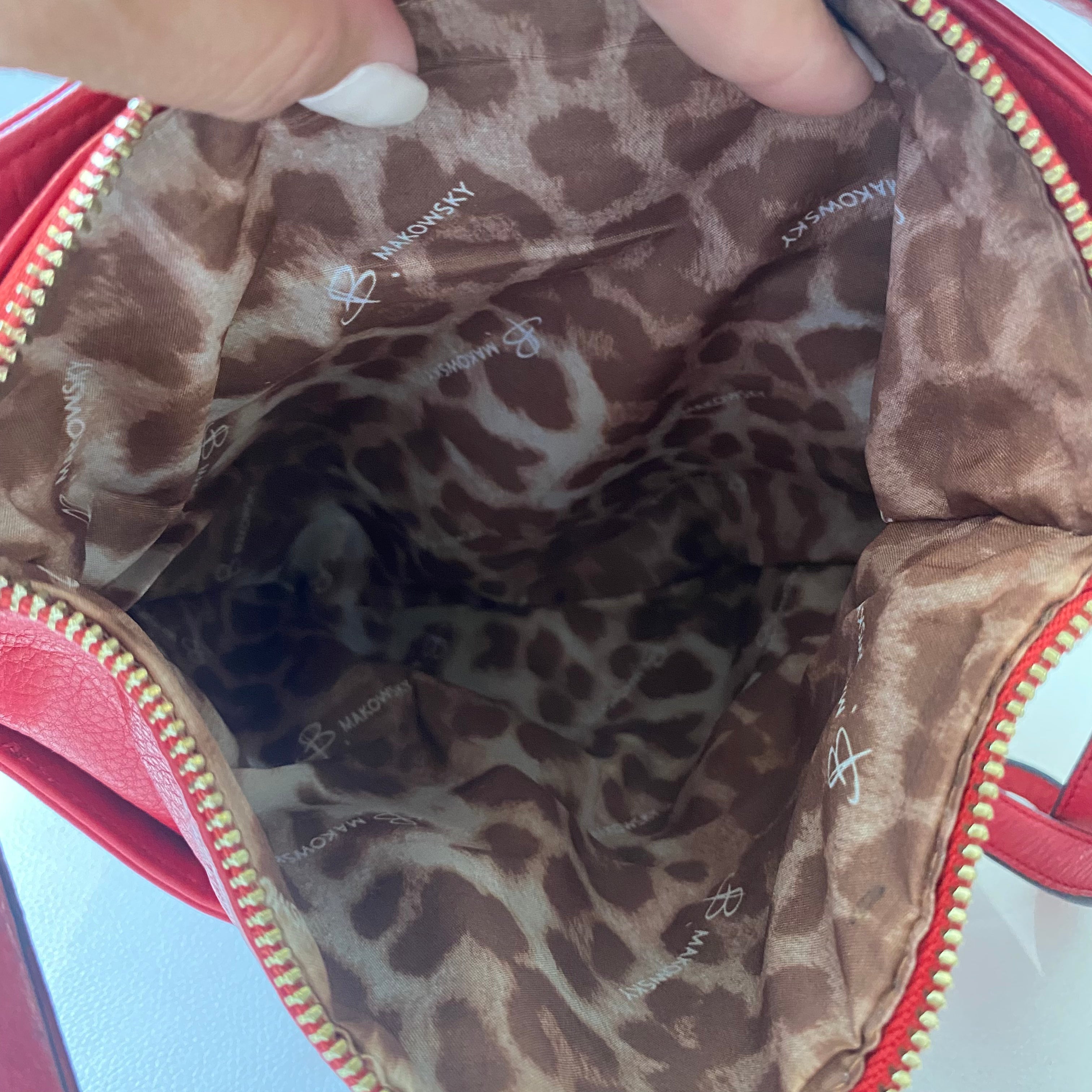 B.MAKOWSKY Leather Crossbody Bag Red