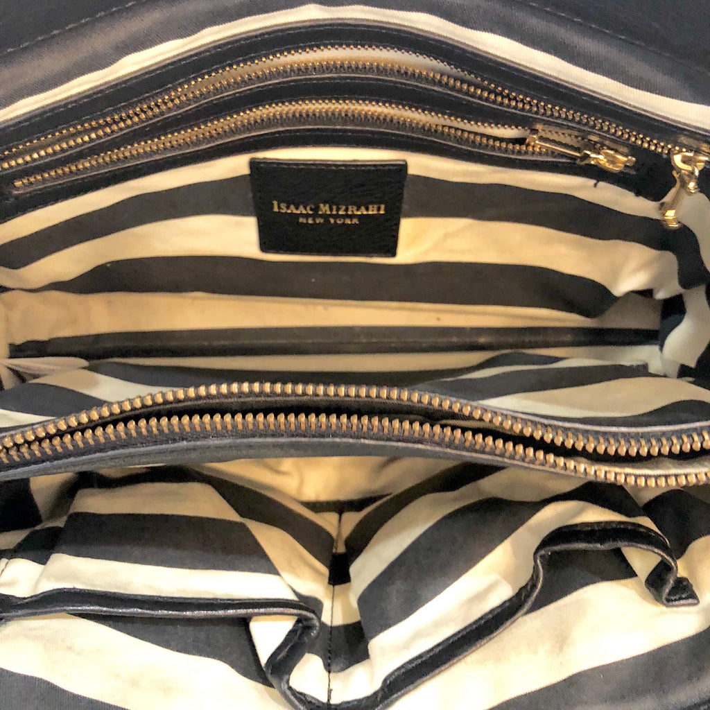 ISAAC MIZRAHI Black Leather Handbag