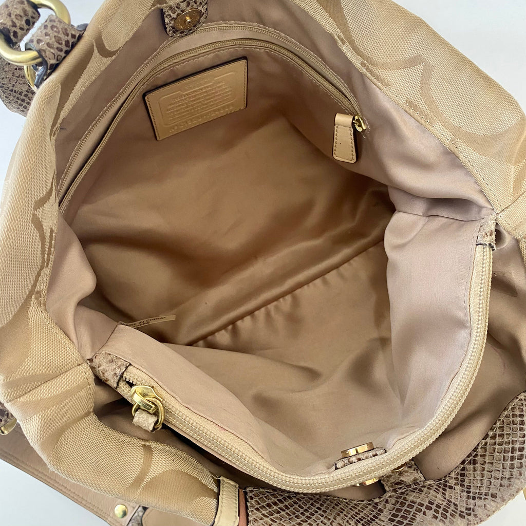 COACH Ashley Spectator Exotic Snakeskin Signature Bag