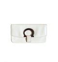 Salvatore Ferragamo Stone Leather Clutch