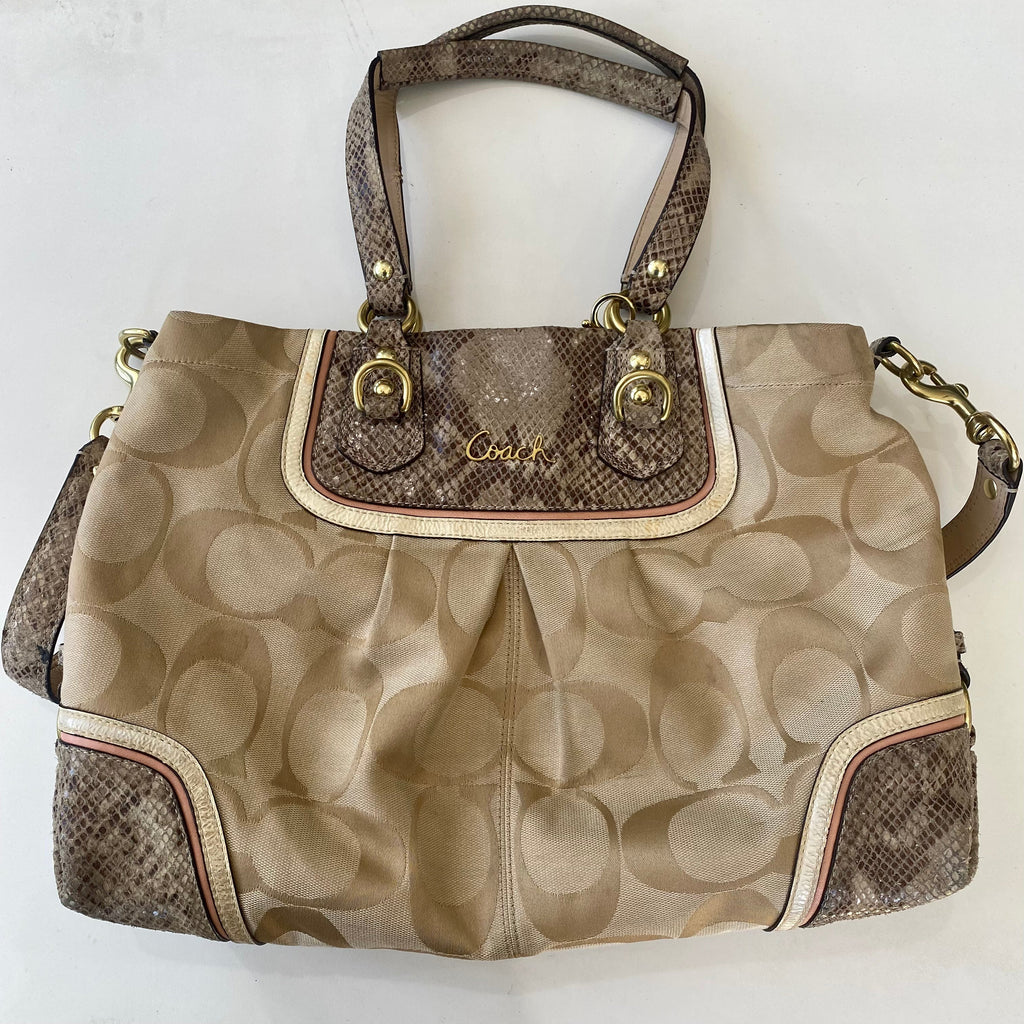 COACH Ashley Spectator Exotic Snakeskin Signature Bag
