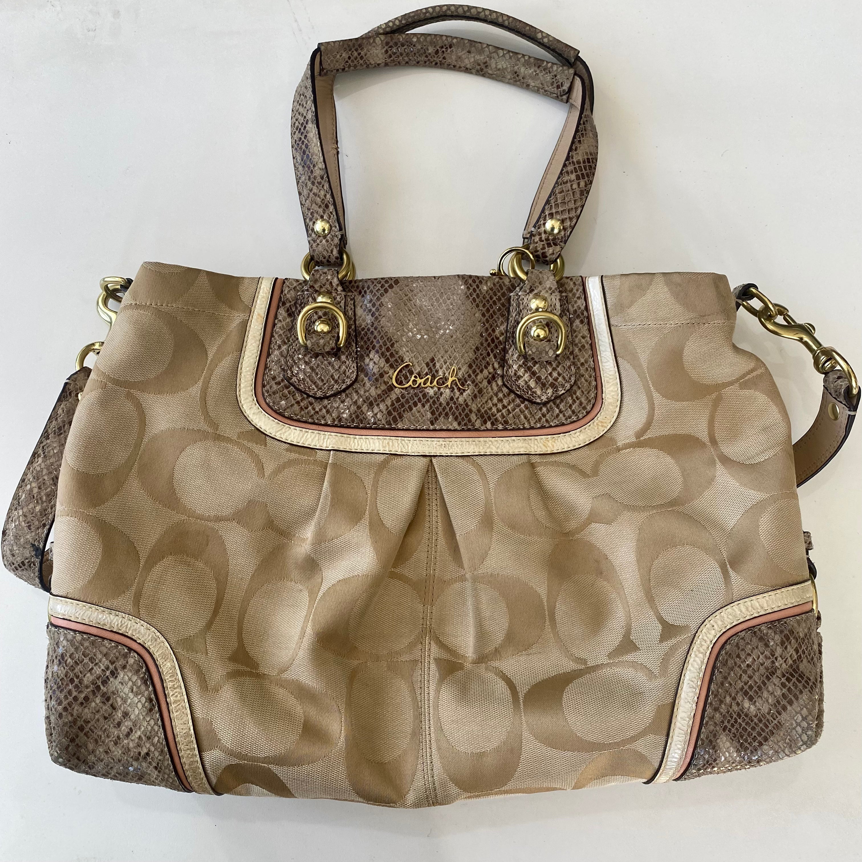 COACH Ashley Spectator Exotic Snakeskin Signature Bag