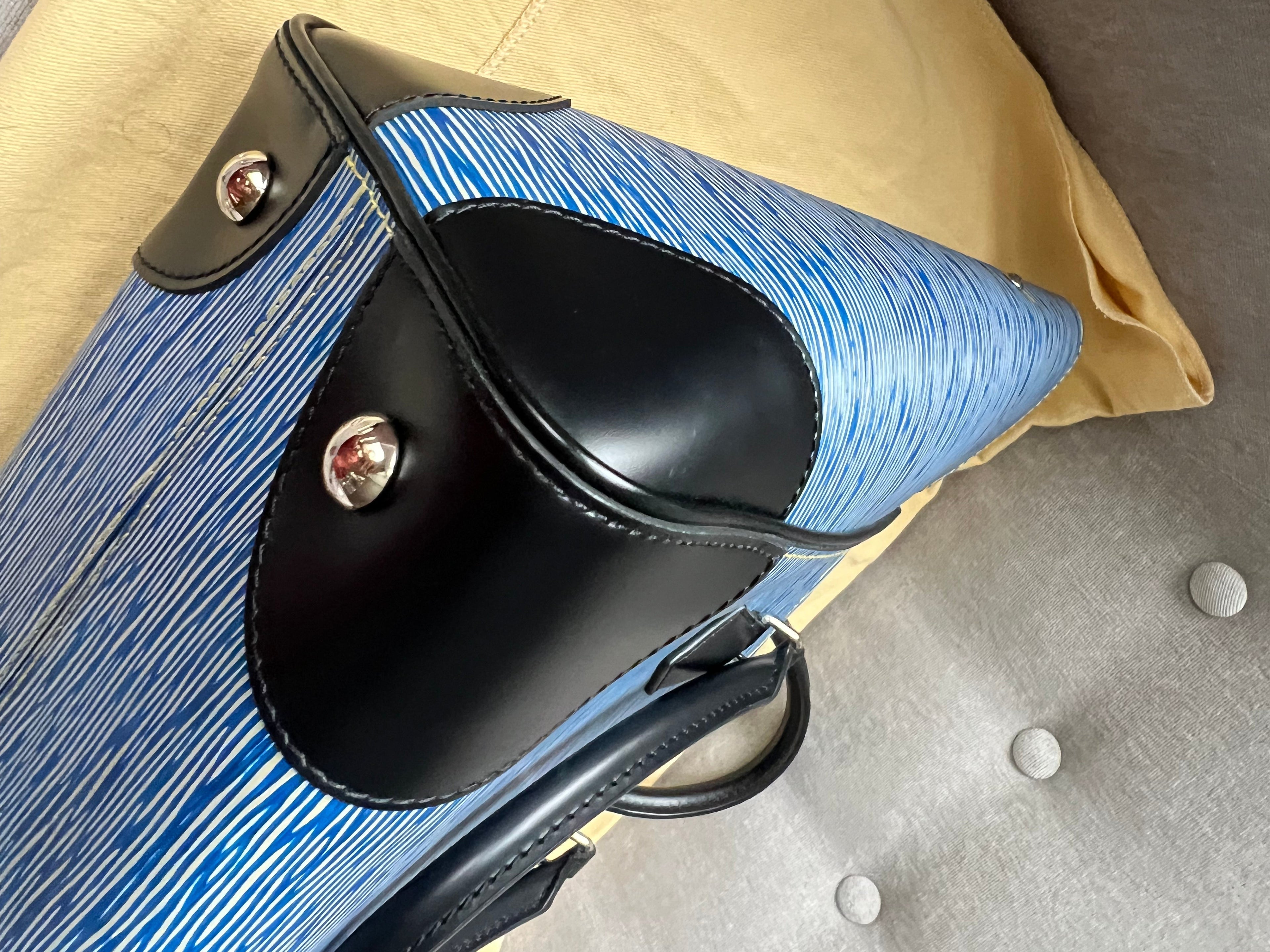 Louis Vuitton Phenix Shoulder Tote in Blue Jean Denim Blue Epi Noir