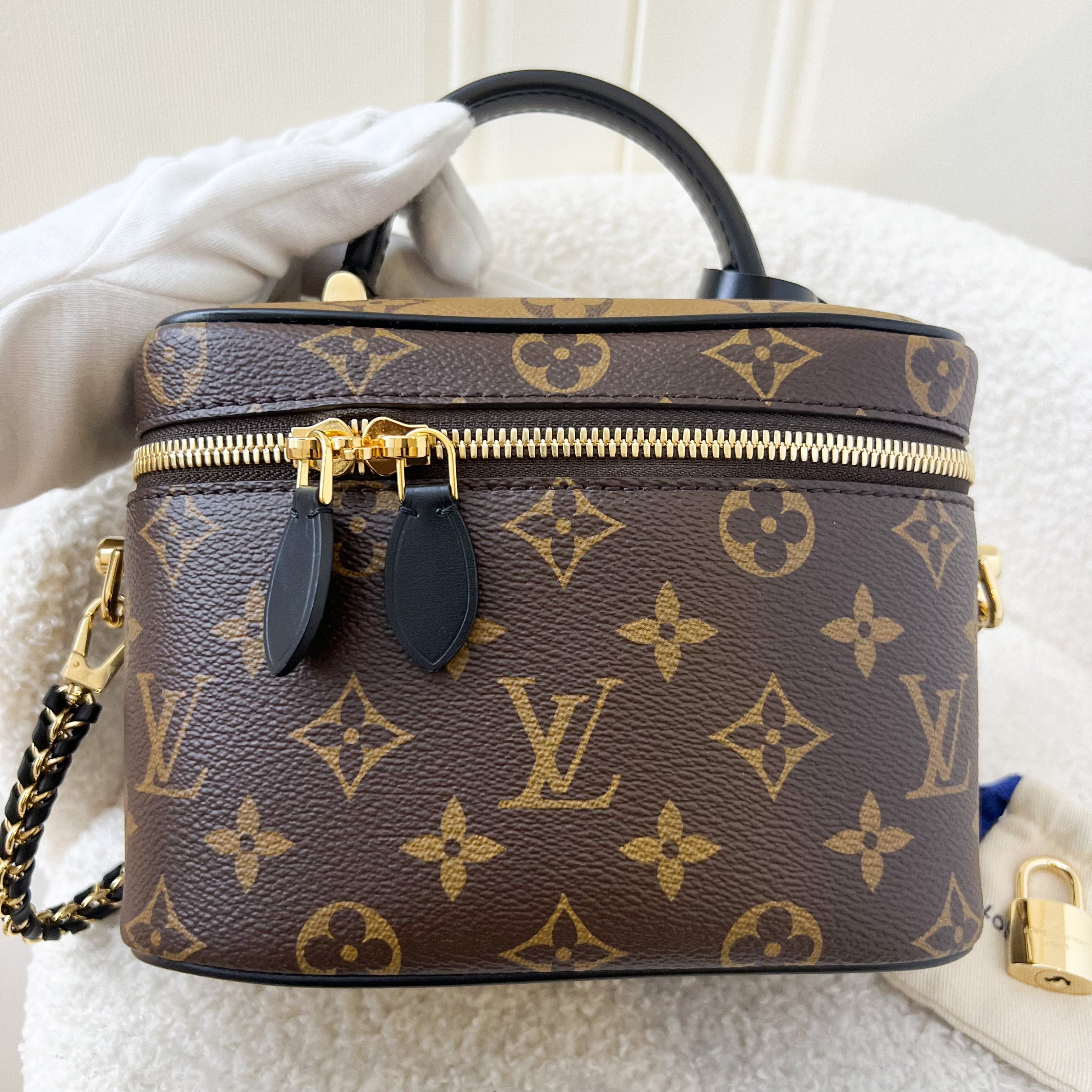 LV Vanity PM in Monogram Canvas, Black Calfskin Trim and GHW