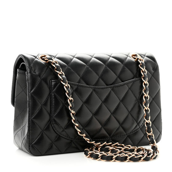 Chanel Lambskin Quilted Small Double Flap Black