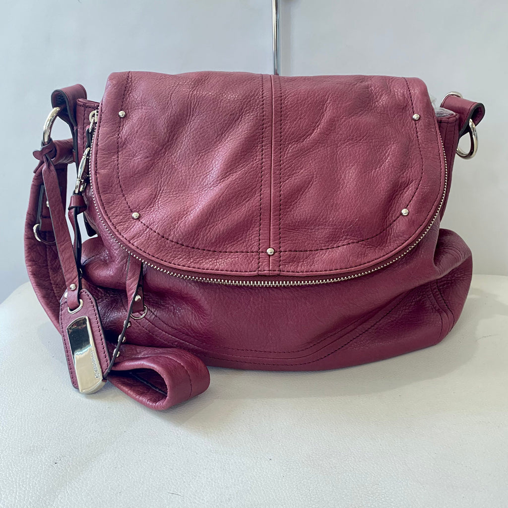 B. MAKOWSKY Leather Shoulder Bag Magenta