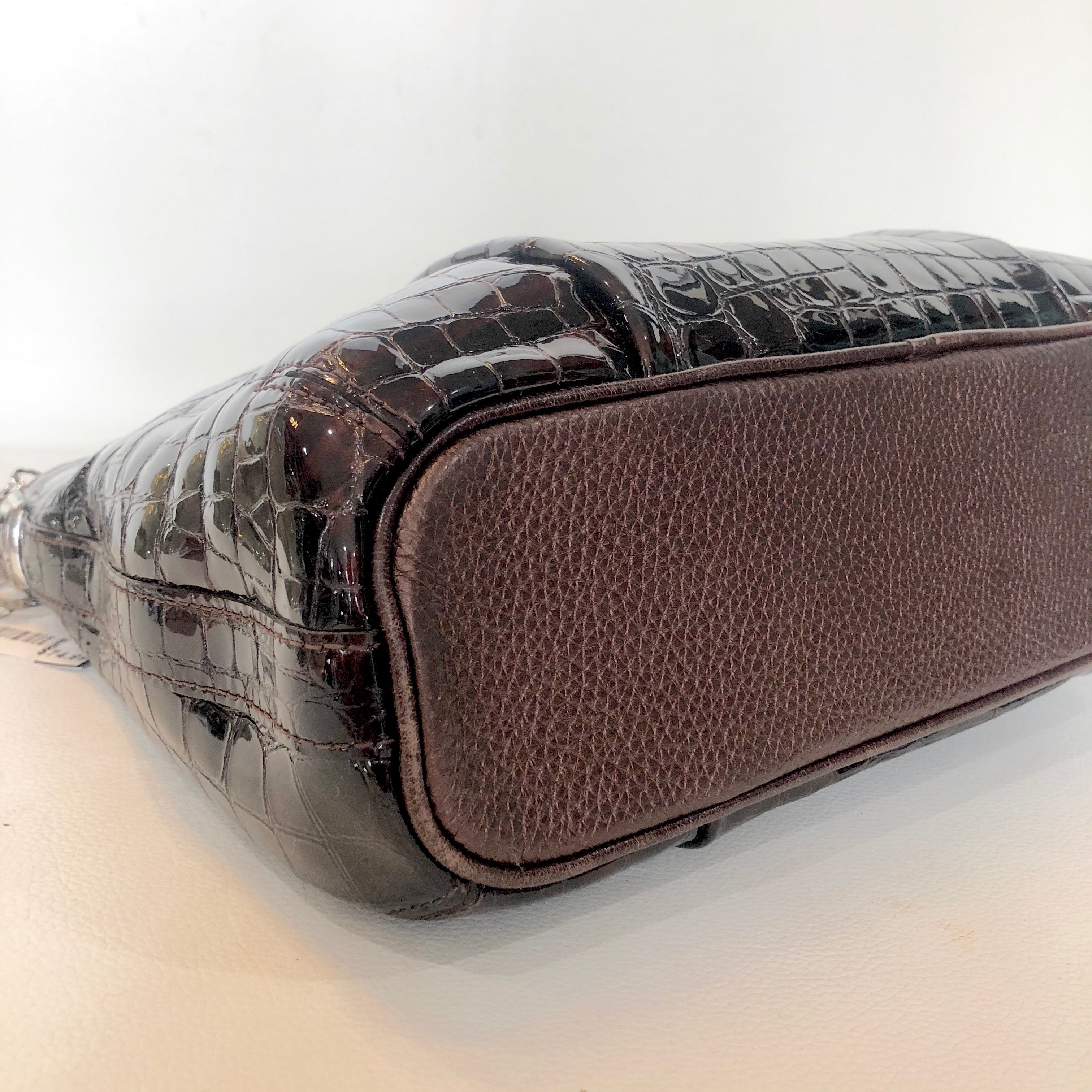 BRIGHTON Brown Patent Leather Handbag