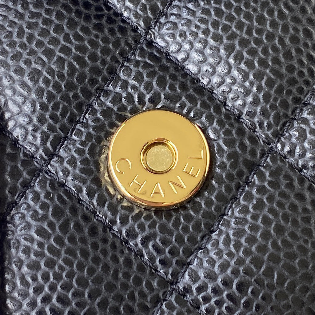 CHANEL CLASSIC WALLET ON CHAIN BLACK CAVIAR, GOLD HARDWARE