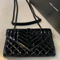 Saint Laurent Monogram Patent Leather Shoulder Bag