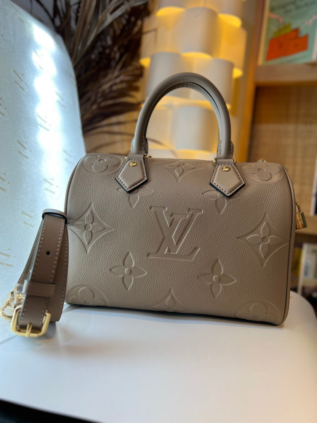 Louis Vuitton Speedy Bandouliere Bag Monogram Empreinte Giant 25