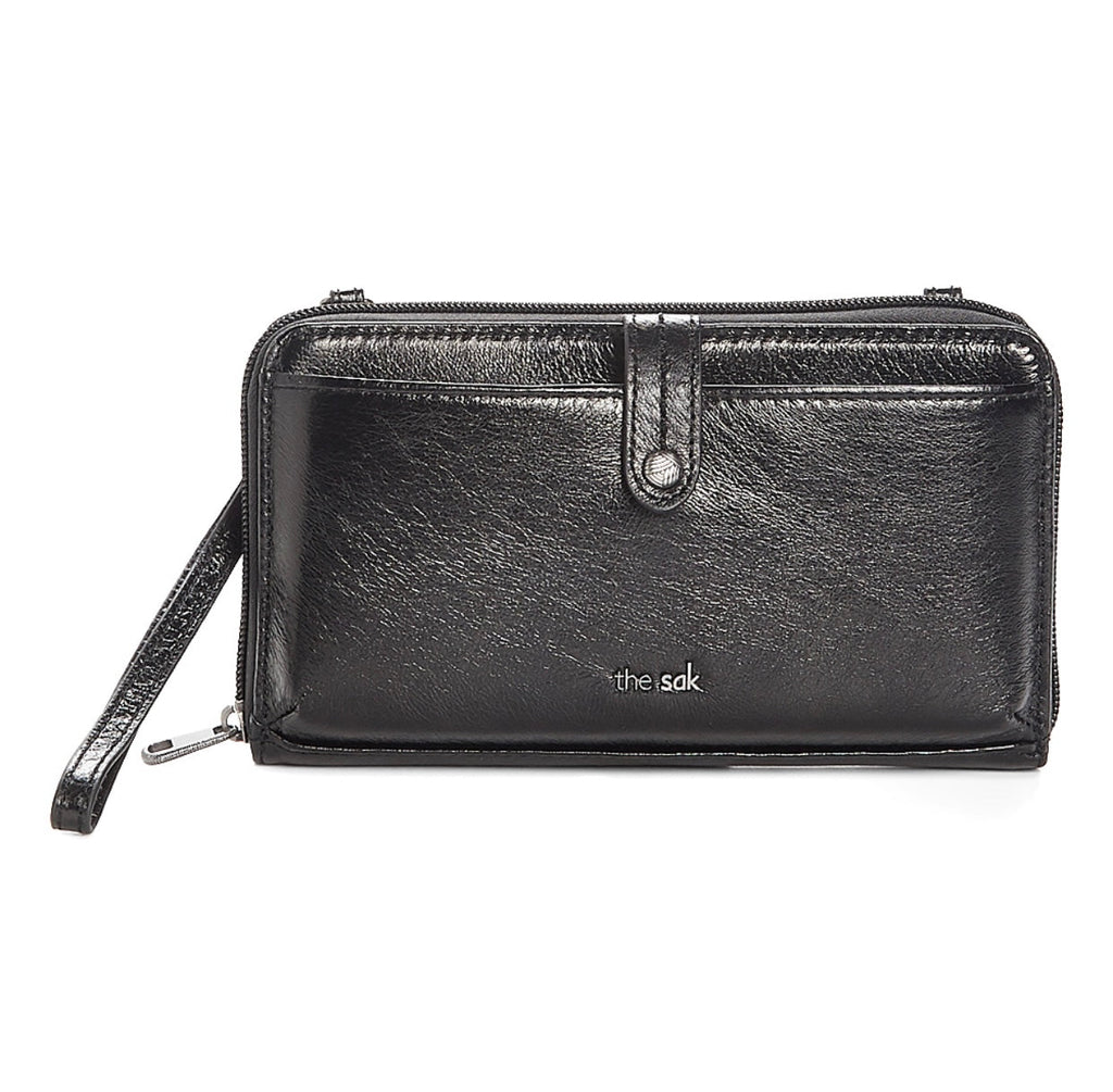 THE SAK Black Onyx Redwood Leather Wristlet/ Crossbody NWOT